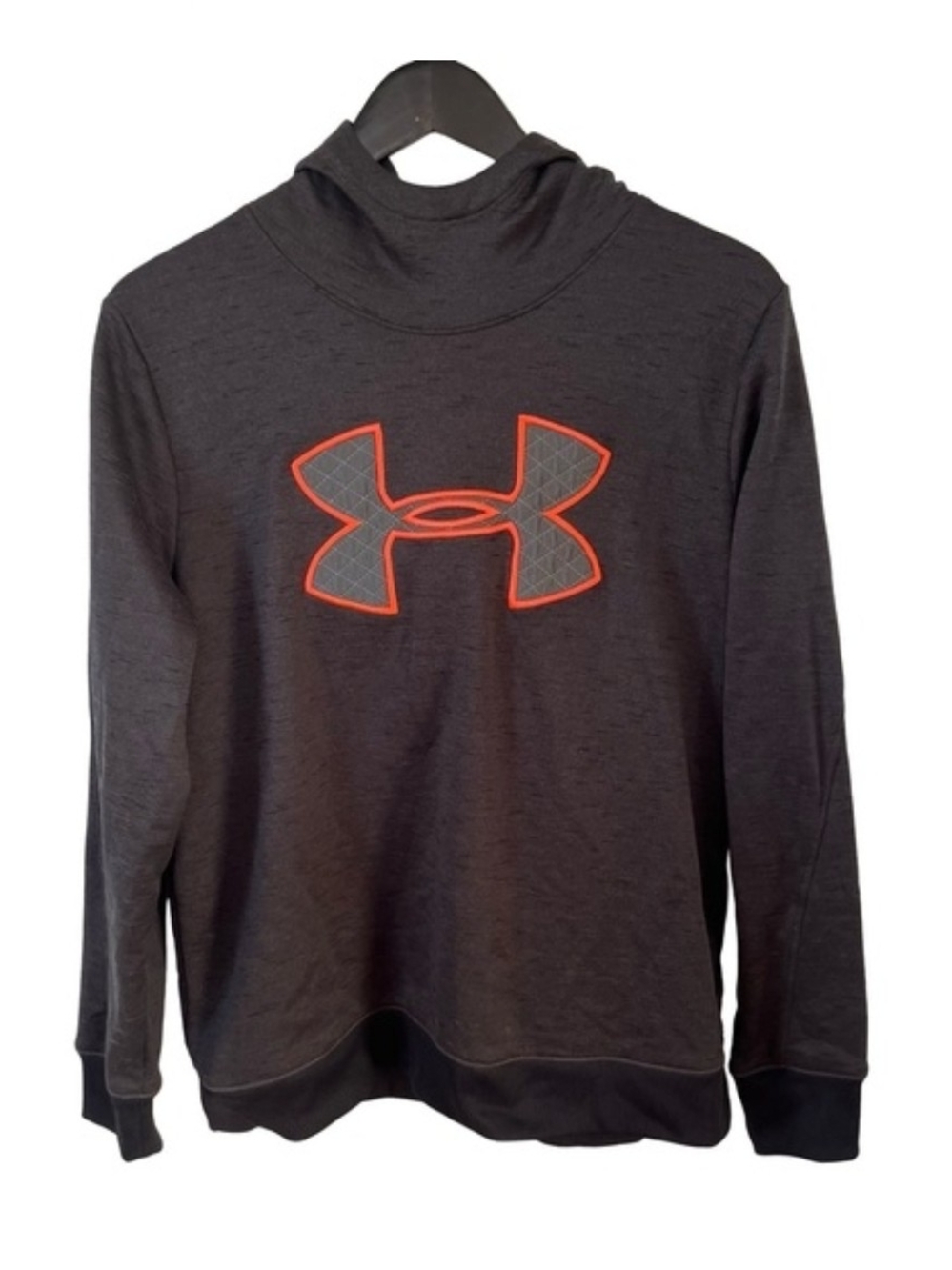 Under Armour-Charcoal- Women's- Hoodie with Orange Logo.